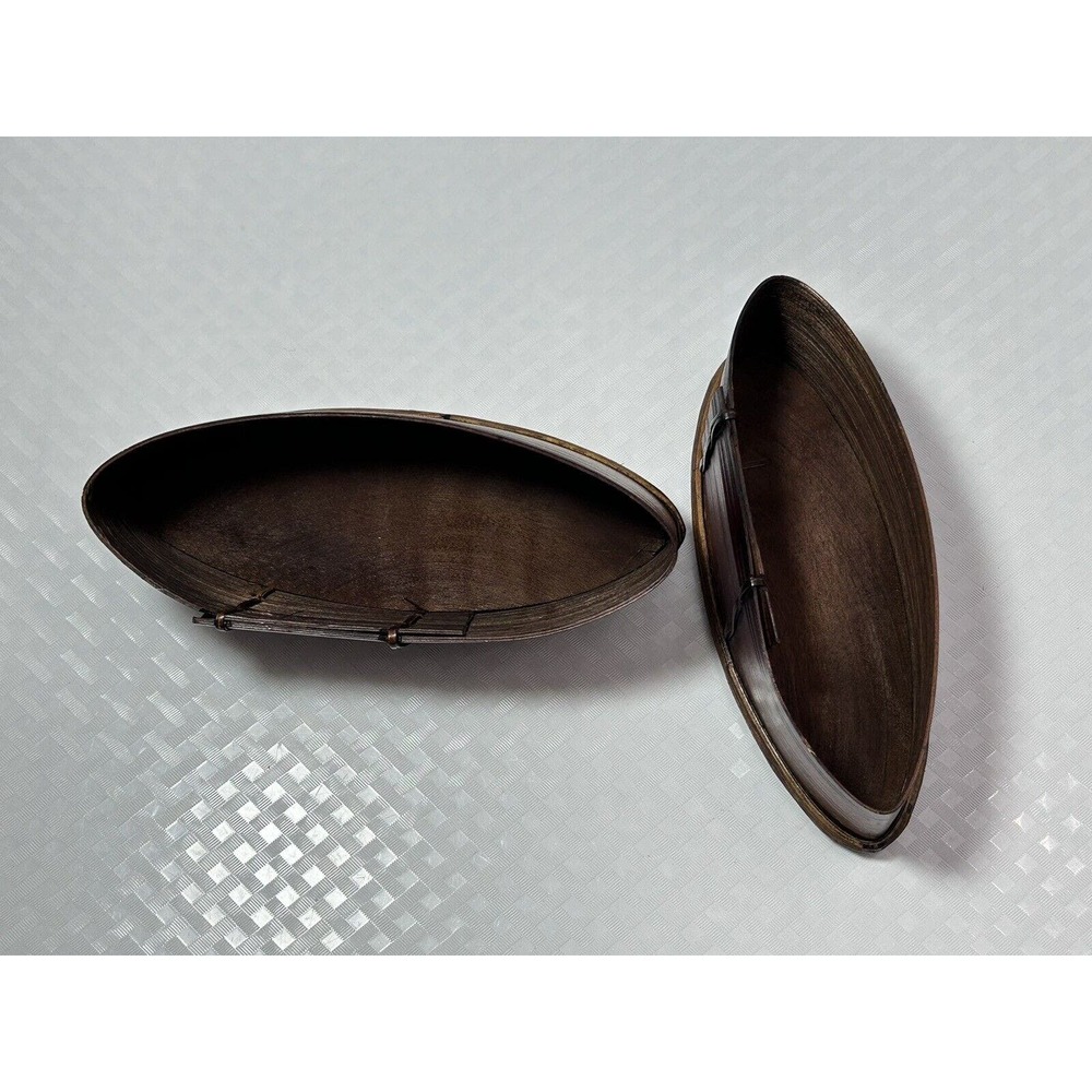 Thai‎ AKHA Hill Tribe Bamboo Mulberry Wood Oval Tobacco Box 2.5” - Picture 6 of 13